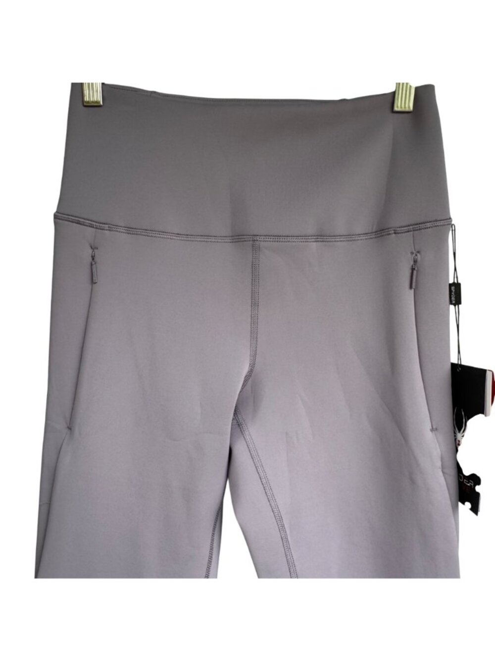 Spyder Ladies Active Fleece Leggings Medium Purple High Waist SP6035 Zip Pockets - Picture 12 of 16